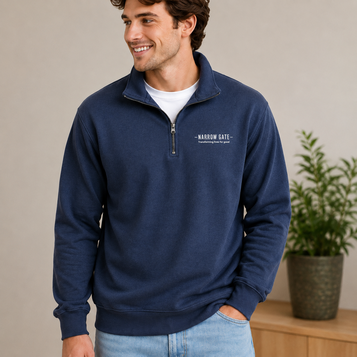 Narrow Gate Garment-Dyed Quarter-Zip Sweatshirt
