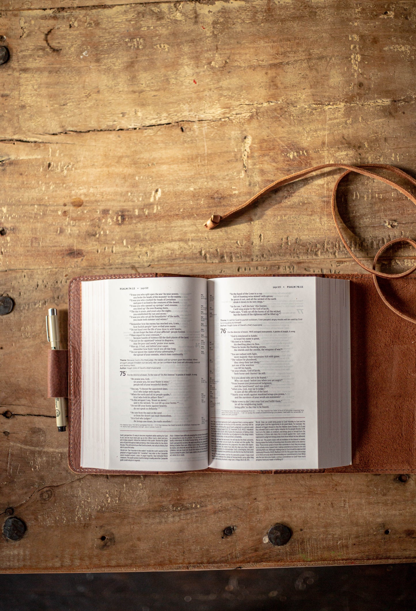 Wrap Style Leather Cover with NIV Life Application Study Bible