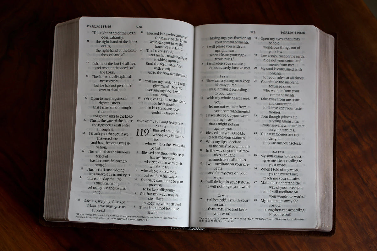 Large Print Handbound Leather Bible - ESV