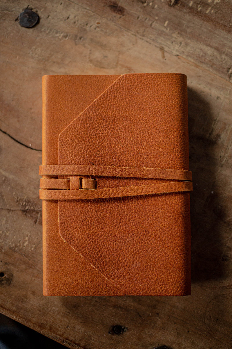 Wrapped Handbound Leather Bible - NLT Thinline