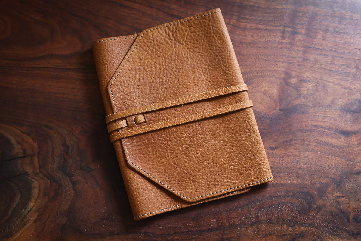 XL: Leather Bible Cover w/ Adjustable Wrap