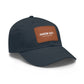 Leather Patch Dad Hat — "Narrow Gate Leather" Embroidered Rectangle Patch
