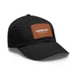Leather Patch Dad Hat — "Narrow Gate Leather" Embroidered Rectangle Patch