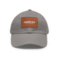Leather Patch Dad Hat — "Narrow Gate Leather" Embroidered Rectangle Patch