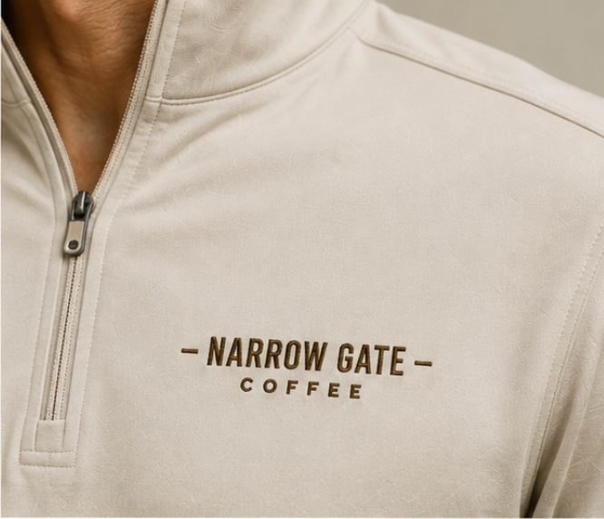Men's Midweight Quarter-Zip Pullover — Minimal 'Tough But' Chest Logo