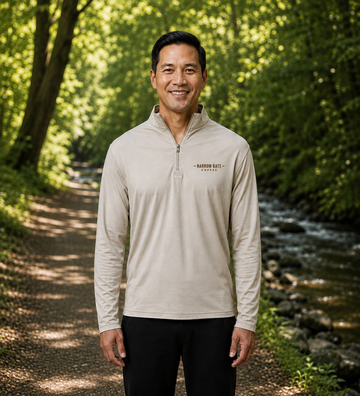 Men's Midweight Quarter-Zip Pullover — Minimal 'Tough But' Chest Logo