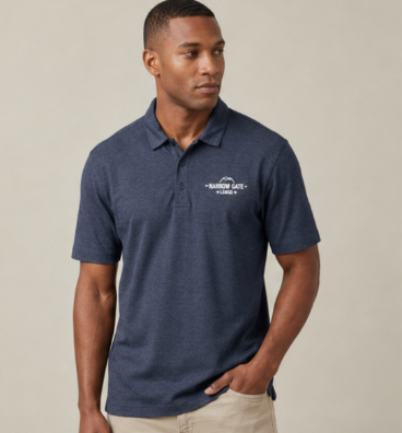 Emblem Logo Polo Shirt — Classic Port Authority Fine Pique Blend