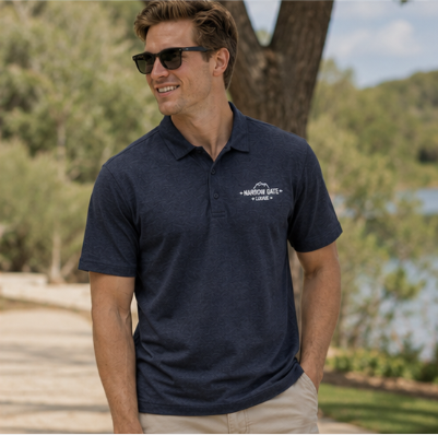 Emblem Logo Polo Shirt — Classic Port Authority Fine Pique Blend