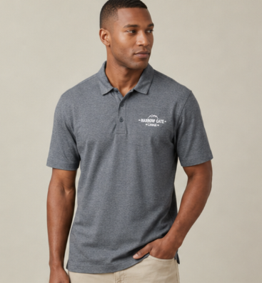 Emblem Logo Polo Shirt — Classic Port Authority Fine Pique Blend