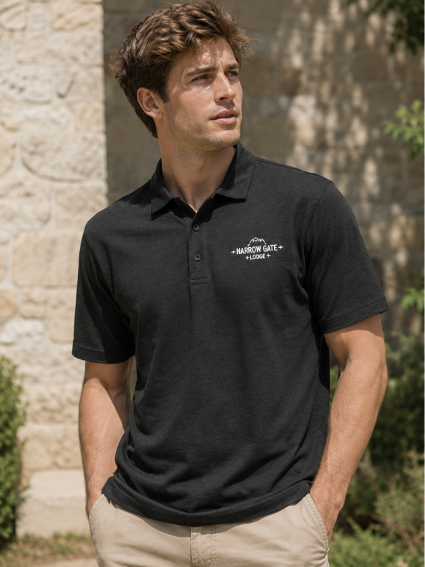 Emblem Logo Polo Shirt — Classic Port Authority Fine Pique Blend