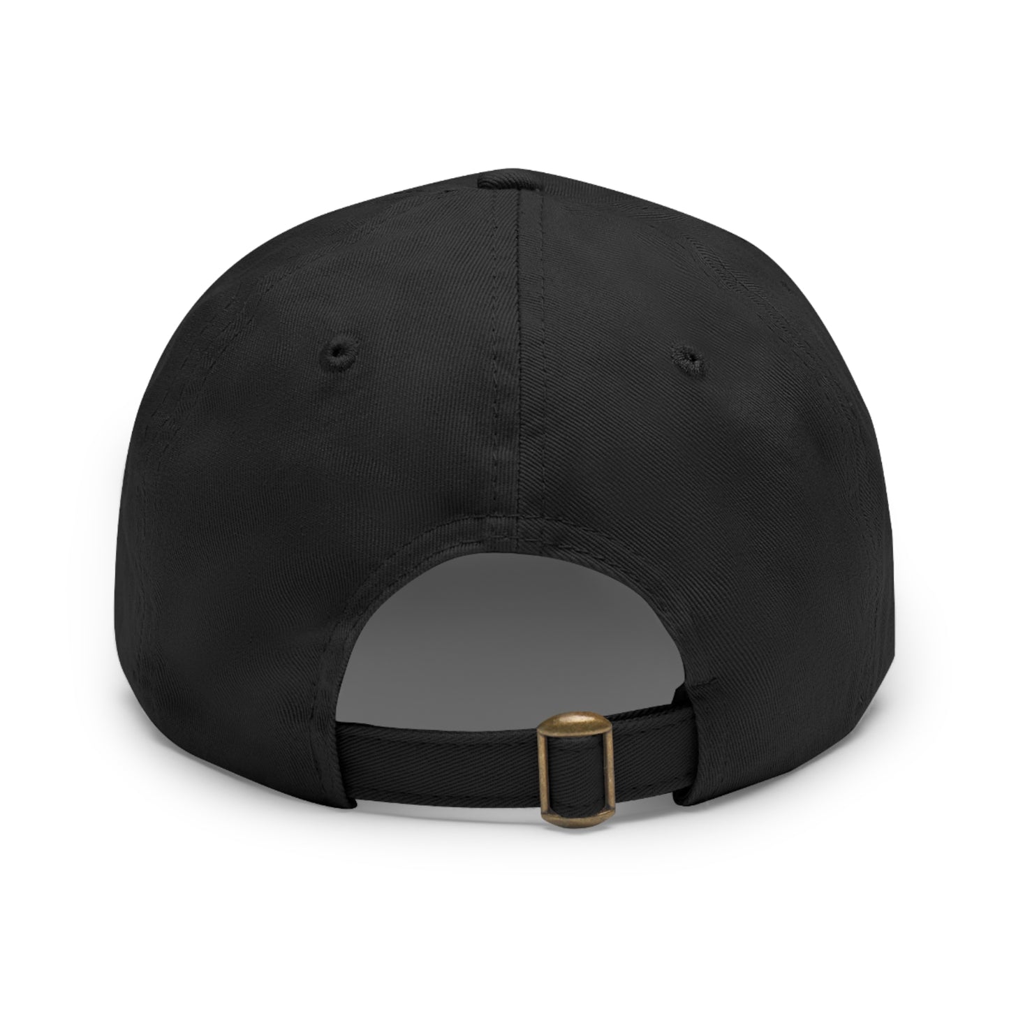 Leather Patch Dad Hat — "Narrow Gate Leather" Embroidered Rectangle Patch