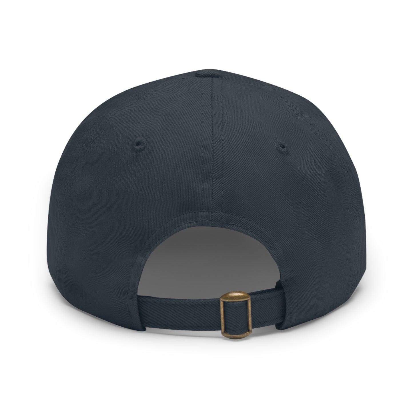 Leather Patch Dad Hat — "Narrow Gate Leather" Embroidered Rectangle Patch