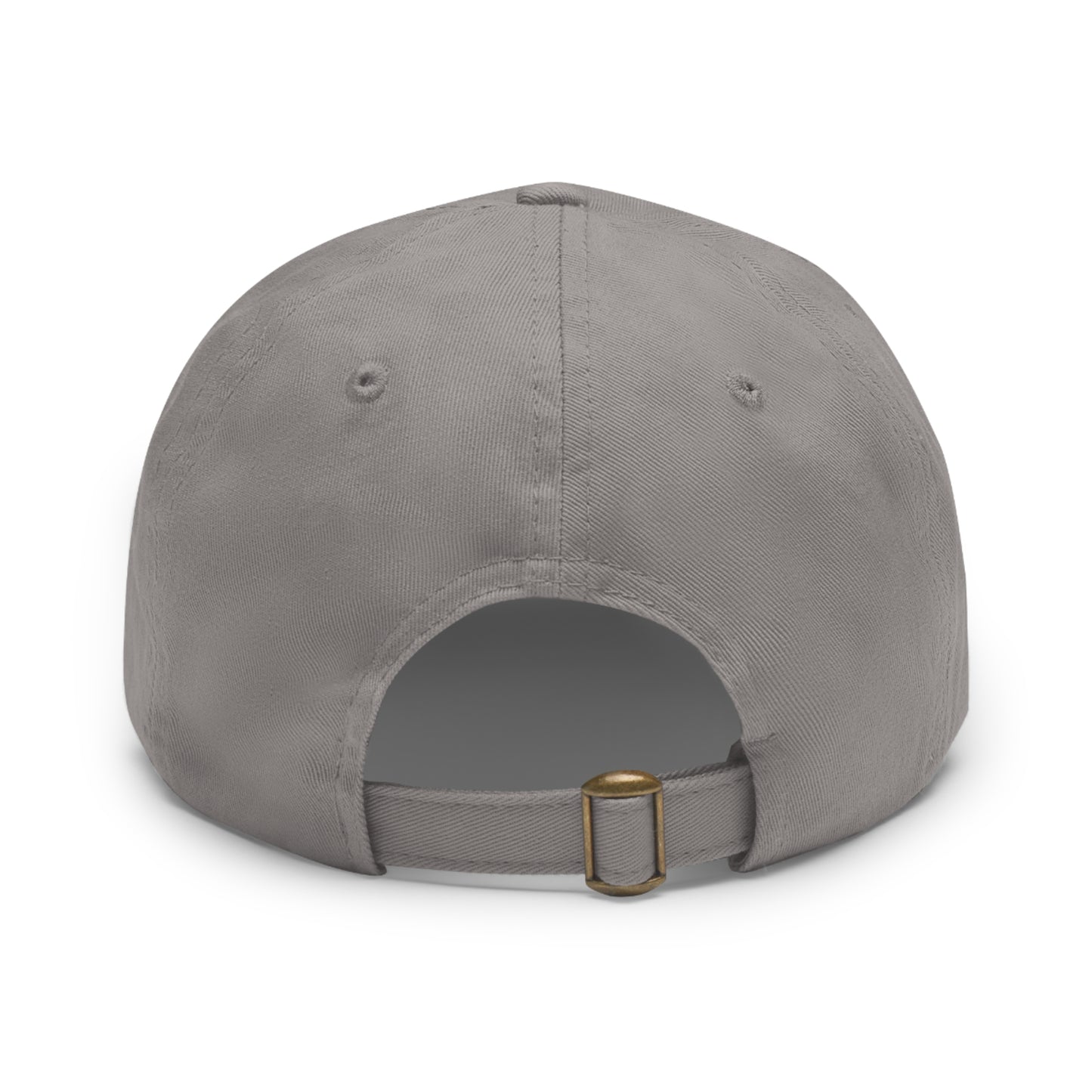 Leather Patch Dad Hat — "Narrow Gate Leather" Embroidered Rectangle Patch