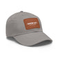 Leather Patch Dad Hat — "Narrow Gate Leather" Embroidered Rectangle Patch