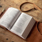 Large: Leather Bible Cover w/ Adjustable Wrap