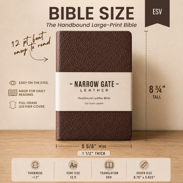Large Print Handbound Leather Bible - ESV