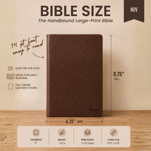 Large Print Handbound Leather Bible - NIV
