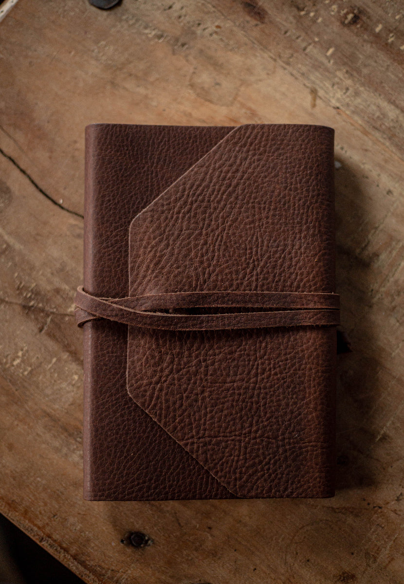 Wrapped Handbound Leather Bible - NLT Thinline